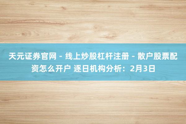 天元证券官网 - 线上炒股杠杆注册 - 散户股票配资怎么开户 逐日机构分析：2月3日