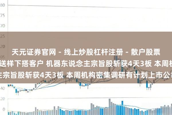 天元证券官网 - 线上炒股杠杆注册 - 散户股票配资怎么开户 MIM粉已送样下搭客户 机器东说念主宗旨股斩获4天3板 本周机构密集调研有计划上市公司
