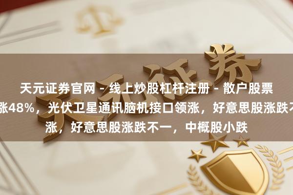 天元证券官网 - 线上炒股杠杆注册 - 散户股票配资怎么开户 暴涨48%，光伏卫星通讯脑机接口领涨，好意思股涨跌不一，中概股小跌