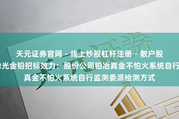 天元证券官网 - 线上炒股杠杆注册 - 散户股票配资怎么开户 豫光金铅招标效力：股份公司铅冶真金不怕火系统自行监测委派检测方式