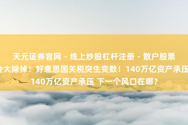 天元证券官网 - 线上炒股杠杆注册 - 散户股票配资怎么开户 资金大除掉！好意思国关税突生变数！140万亿资产承压 下一个风口在哪？