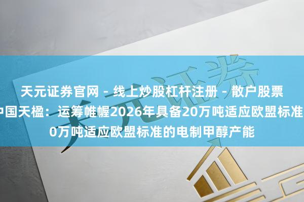 天元证券官网 - 线上炒股杠杆注册 - 散户股票配资怎么开户 中国天楹：运筹帷幄2026年具备20万吨适应欧盟标准的电制甲醇产能