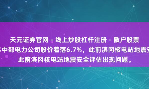天元证券官网 - 线上炒股杠杆注册 - 散户股票配资怎么开户 日本中部电力公司股价着落6.7%，此前滨冈核电站地震安全评估出现问题。